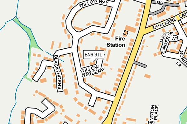 BN6 9TL map - OS OpenMap – Local (Ordnance Survey)