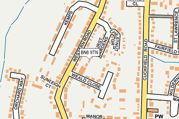 BN6 9TN map - OS OpenMap – Local (Ordnance Survey)