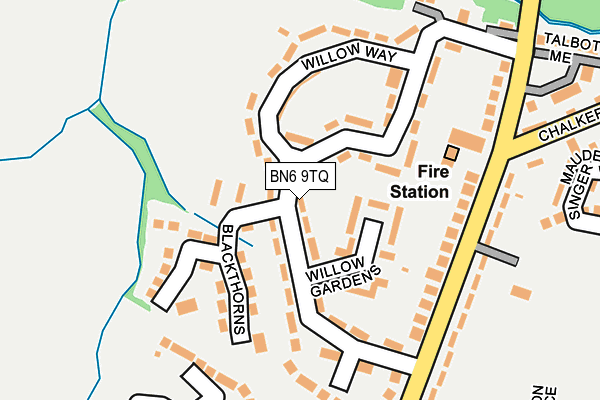 BN6 9TQ map - OS OpenMap – Local (Ordnance Survey)