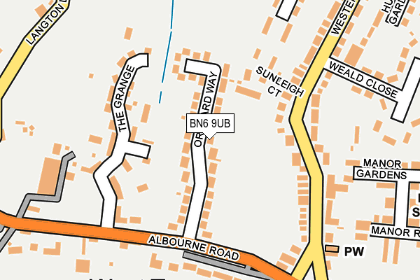 BN6 9UB map - OS OpenMap – Local (Ordnance Survey)