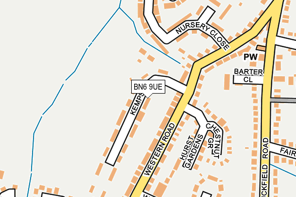 BN6 9UE map - OS OpenMap – Local (Ordnance Survey)