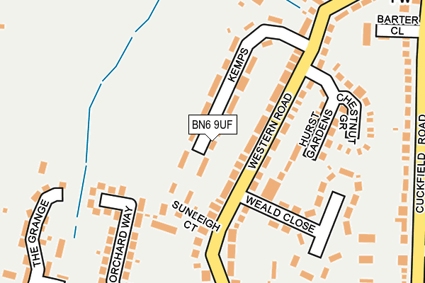 BN6 9UF map - OS OpenMap – Local (Ordnance Survey)