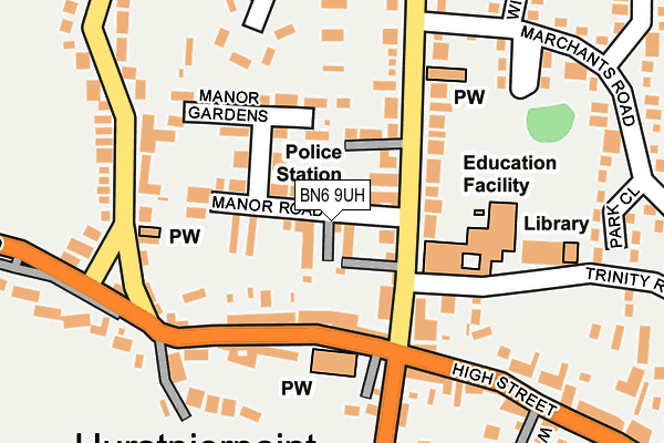 BN6 9UH map - OS OpenMap – Local (Ordnance Survey)