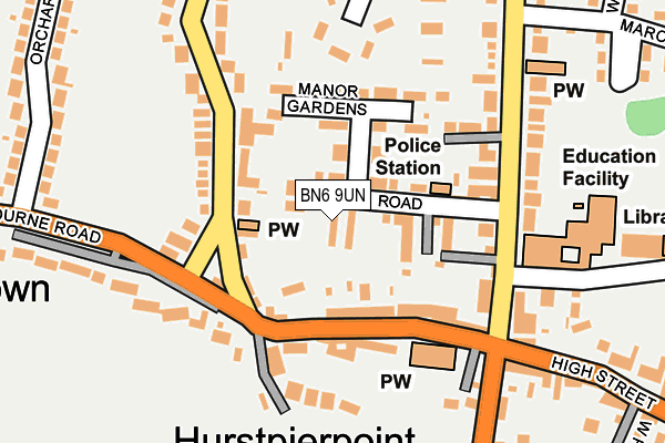 BN6 9UN map - OS OpenMap – Local (Ordnance Survey)