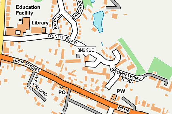 BN6 9UQ map - OS OpenMap – Local (Ordnance Survey)
