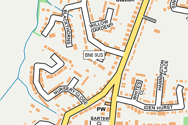BN6 9US map - OS OpenMap – Local (Ordnance Survey)