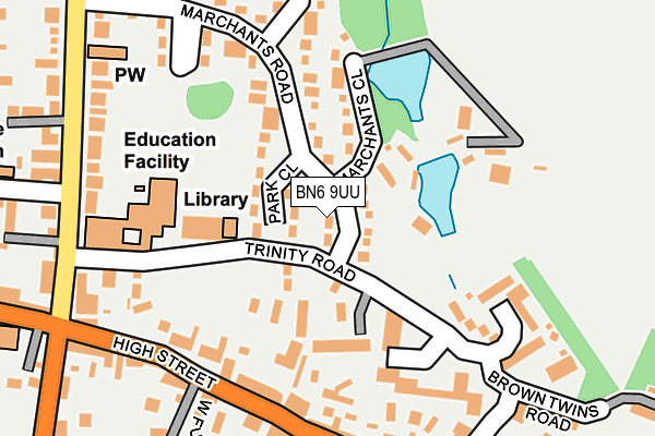 BN6 9UU map - OS OpenMap – Local (Ordnance Survey)