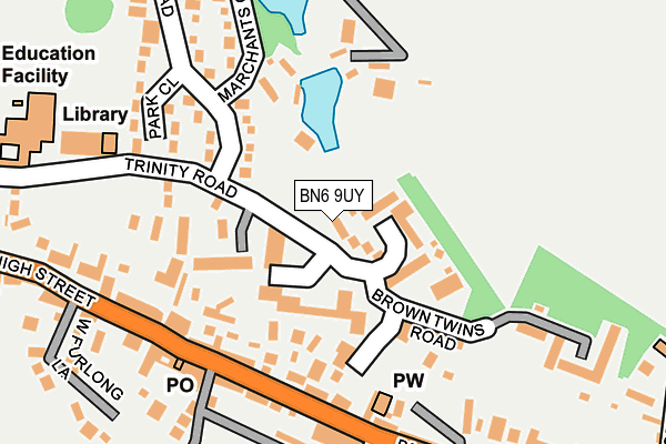 BN6 9UY map - OS OpenMap – Local (Ordnance Survey)
