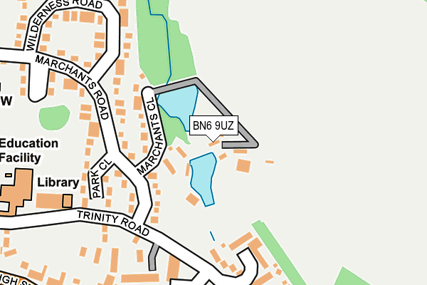 BN6 9UZ map - OS OpenMap – Local (Ordnance Survey)