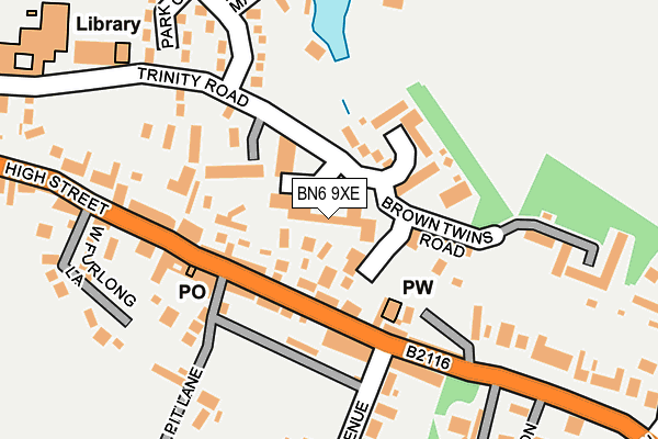 BN6 9XE map - OS OpenMap – Local (Ordnance Survey)