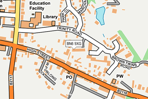 BN6 9XG map - OS OpenMap – Local (Ordnance Survey)