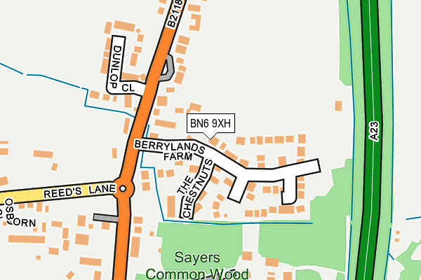 BN6 9XH map - OS OpenMap – Local (Ordnance Survey)