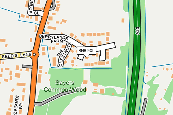 BN6 9XL map - OS OpenMap – Local (Ordnance Survey)