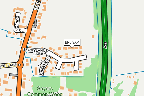 BN6 9XP map - OS OpenMap – Local (Ordnance Survey)