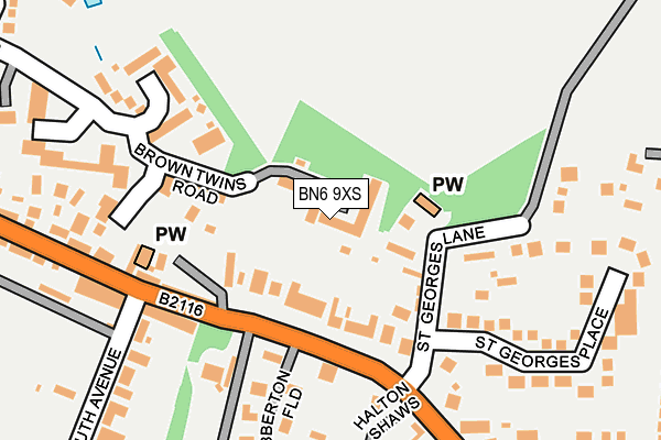 BN6 9XS map - OS OpenMap – Local (Ordnance Survey)