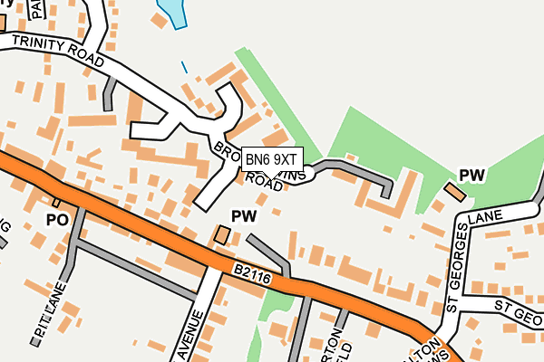 BN6 9XT map - OS OpenMap – Local (Ordnance Survey)