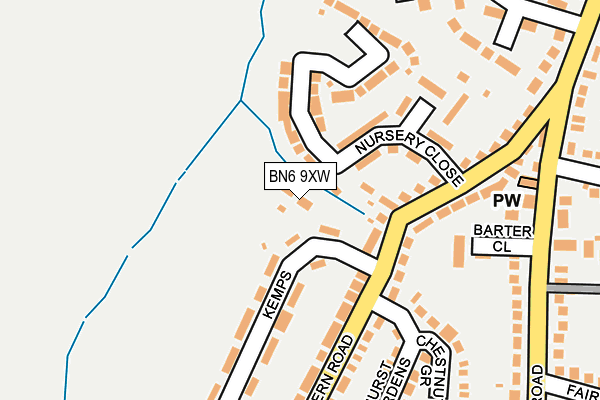 BN6 9XW map - OS OpenMap – Local (Ordnance Survey)