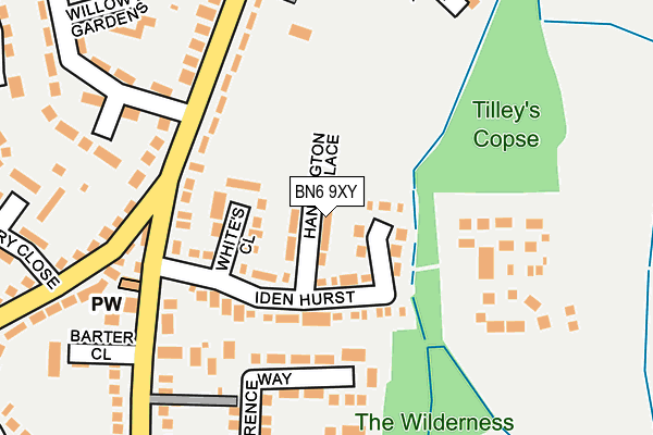 BN6 9XY map - OS OpenMap – Local (Ordnance Survey)