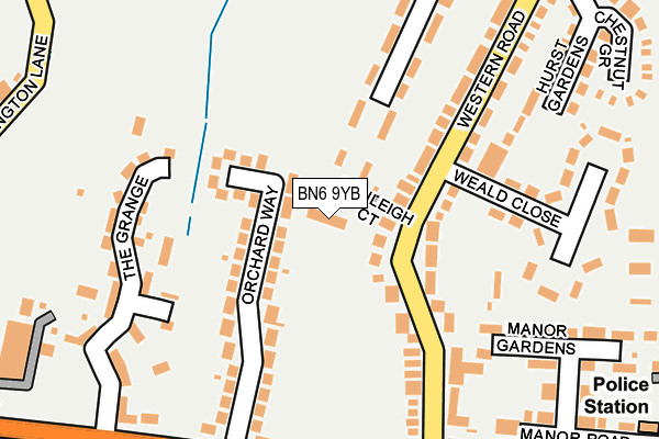 BN6 9YB map - OS OpenMap – Local (Ordnance Survey)