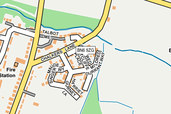 BN6 9ZG map - OS OpenMap – Local (Ordnance Survey)