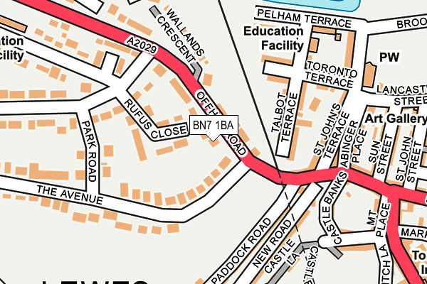 BN7 1BA map - OS OpenMap – Local (Ordnance Survey)
