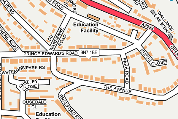 BN7 1BE map - OS OpenMap – Local (Ordnance Survey)