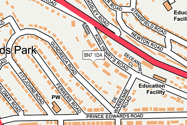 BN7 1DA map - OS OpenMap – Local (Ordnance Survey)