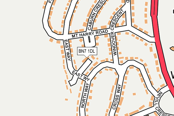 BN7 1DL map - OS OpenMap – Local (Ordnance Survey)