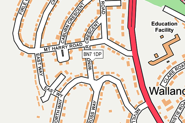 BN7 1DP map - OS OpenMap – Local (Ordnance Survey)