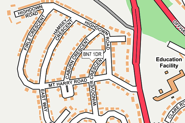 BN7 1DR map - OS OpenMap – Local (Ordnance Survey)