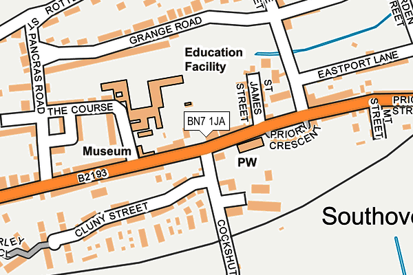 BN7 1JA map - OS OpenMap – Local (Ordnance Survey)