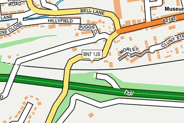 BN7 1JS map - OS OpenMap – Local (Ordnance Survey)