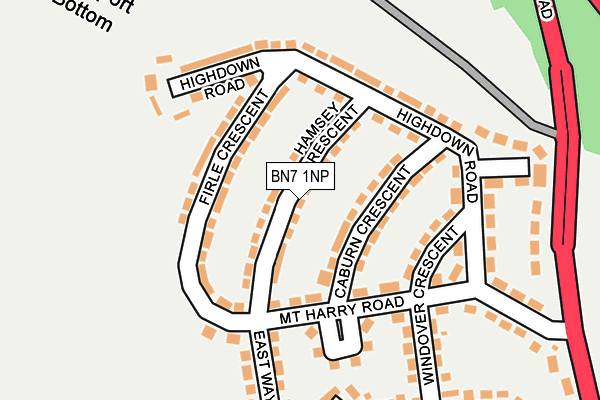 BN7 1NP map - OS OpenMap – Local (Ordnance Survey)