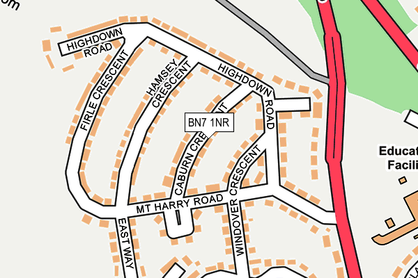 BN7 1NR map - OS OpenMap – Local (Ordnance Survey)