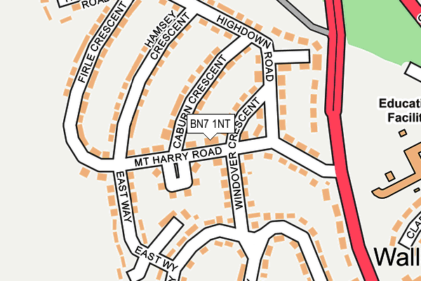 BN7 1NT map - OS OpenMap – Local (Ordnance Survey)