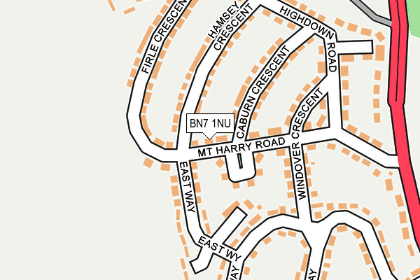 BN7 1NU map - OS OpenMap – Local (Ordnance Survey)