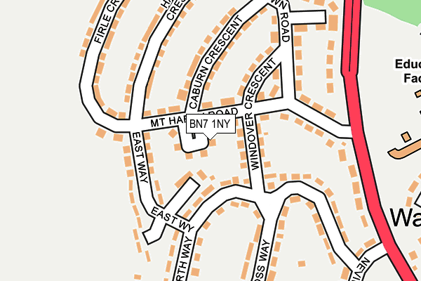 BN7 1NY map - OS OpenMap – Local (Ordnance Survey)