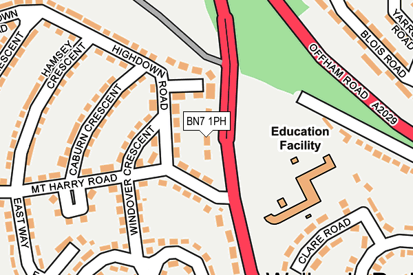 BN7 1PH map - OS OpenMap – Local (Ordnance Survey)