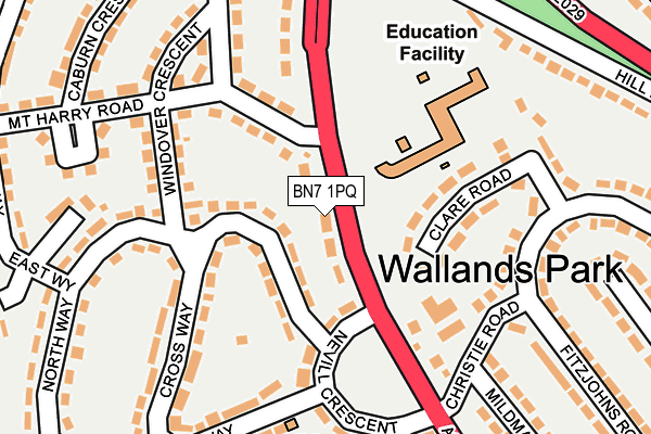BN7 1PQ map - OS OpenMap – Local (Ordnance Survey)