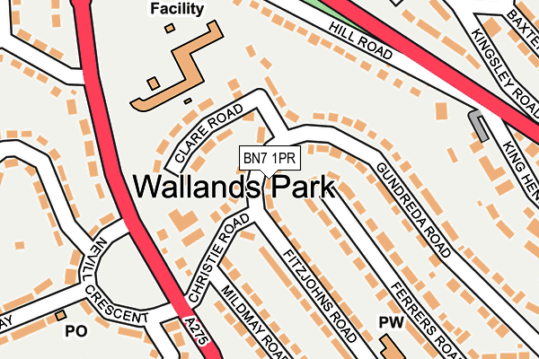 BN7 1PR map - OS OpenMap – Local (Ordnance Survey)