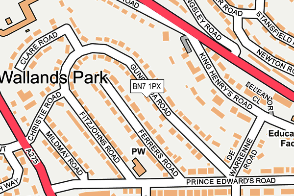 BN7 1PX map - OS OpenMap – Local (Ordnance Survey)