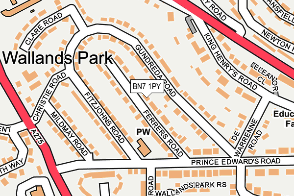 BN7 1PY map - OS OpenMap – Local (Ordnance Survey)