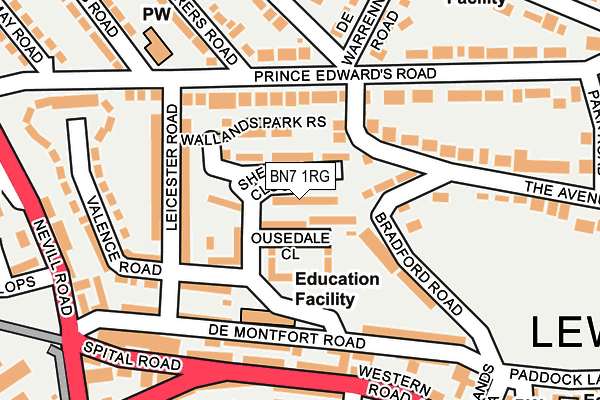 BN7 1RG map - OS OpenMap – Local (Ordnance Survey)