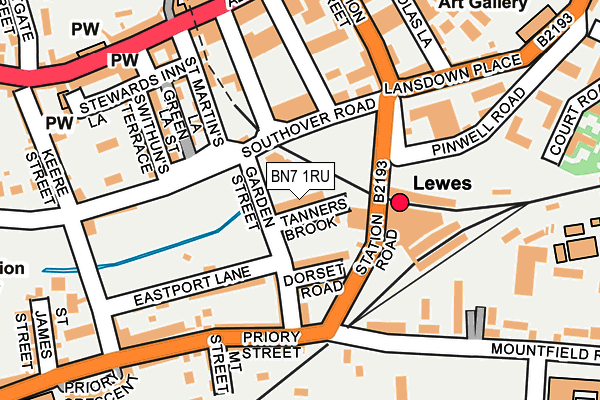 Map of THE GRANGE MANAGEMENT CO. (LEWES) LIMITED at local scale