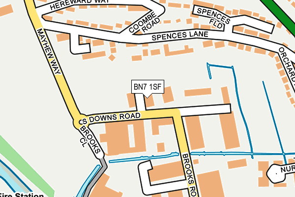 BN7 1SF map - OS OpenMap – Local (Ordnance Survey)