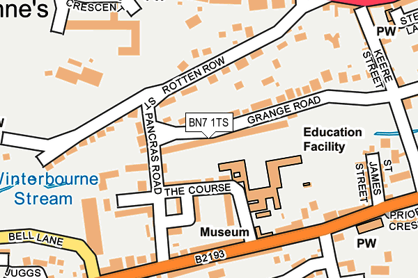 BN7 1TS map - OS OpenMap – Local (Ordnance Survey)