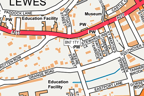 Map of SEVENTEEN GLYNDE STREET MANAGEMENT LTD at local scale