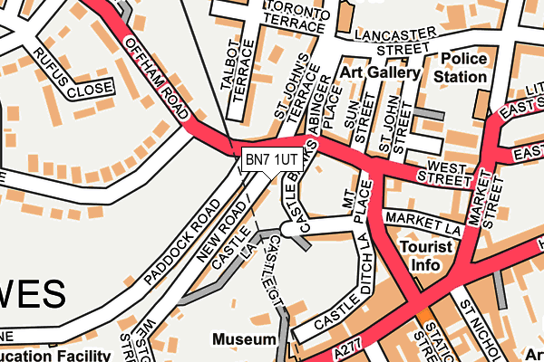 BN7 1UT map - OS OpenMap – Local (Ordnance Survey)