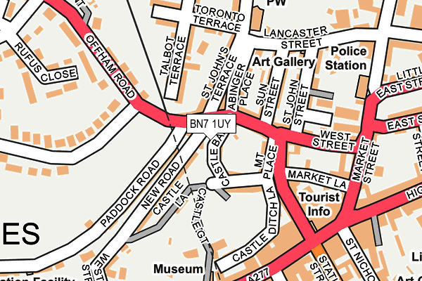 BN7 1UY map - OS OpenMap – Local (Ordnance Survey)