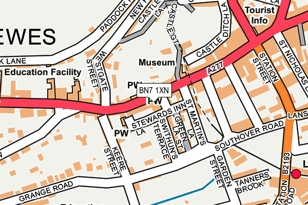 BN7 1XN map - OS OpenMap – Local (Ordnance Survey)